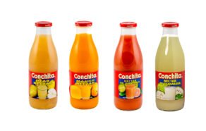 Conchita Pear, Mango, Guayaba and Guanabana Nectar Bottles